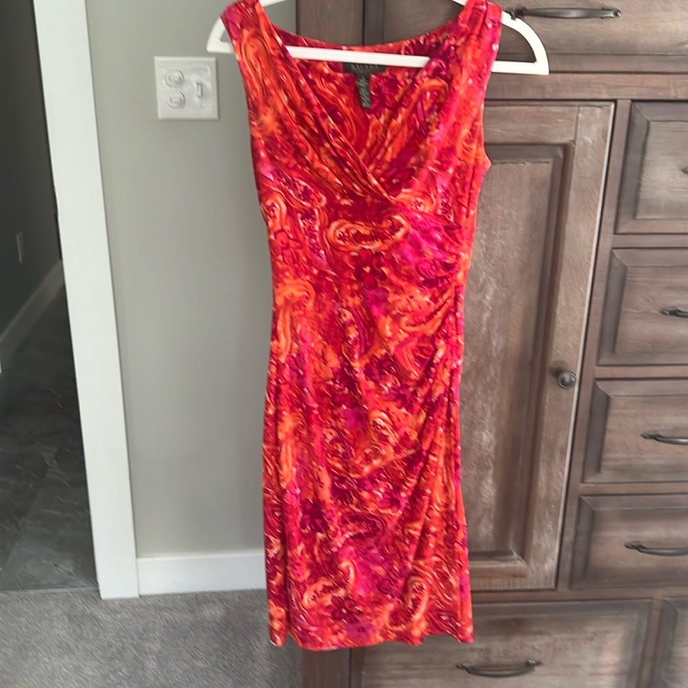 EUC Lauren pink and orange dress